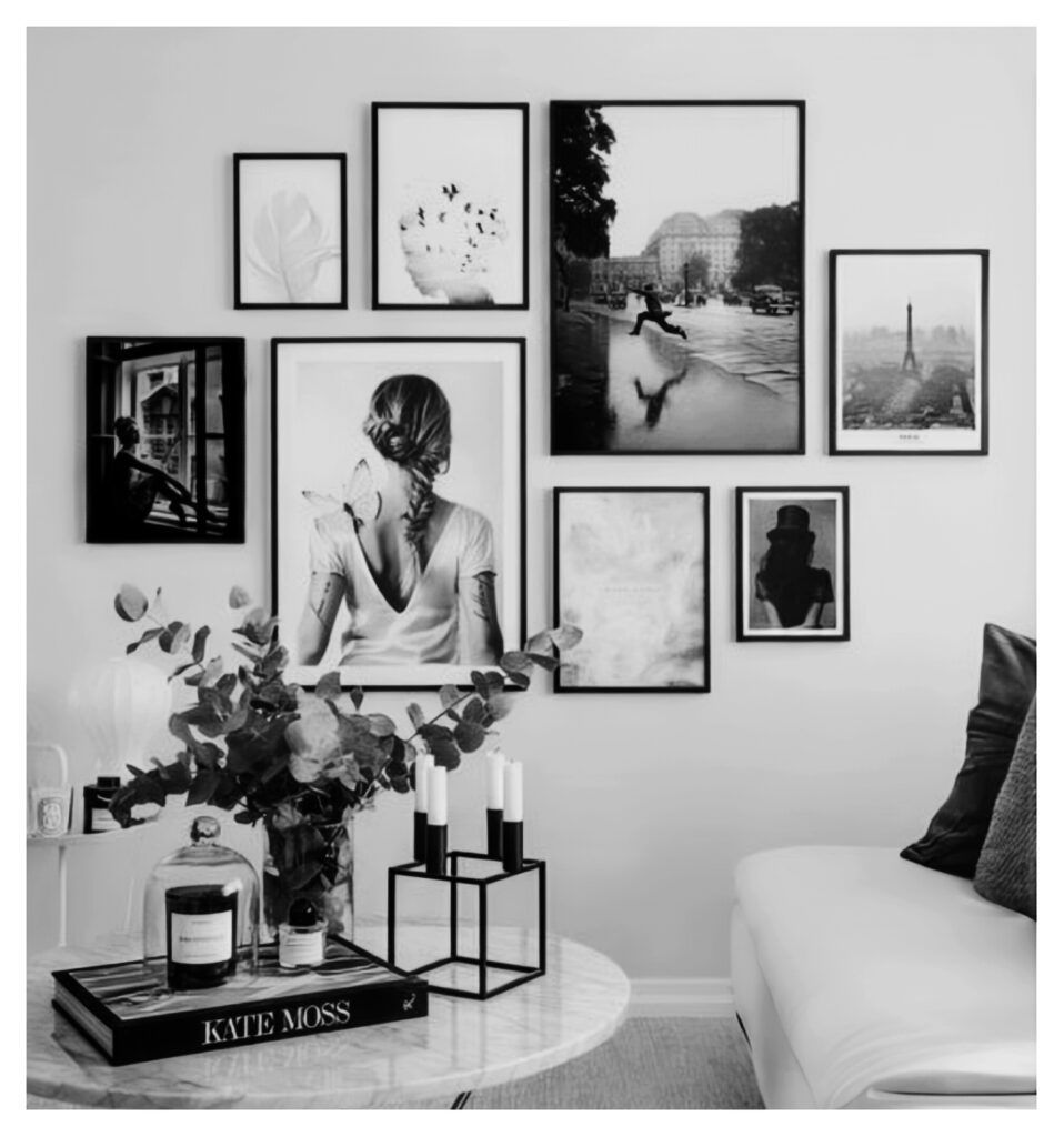 parete foto bianco e nero
